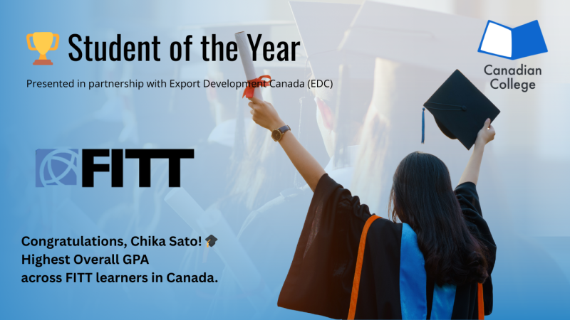 Canadian College Student Named FITT Student of the Year 2024